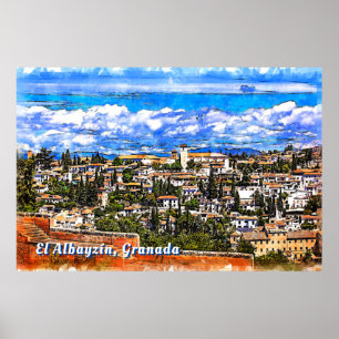El Albazyn, Granada, Andalusia,スペイン。 ポスター