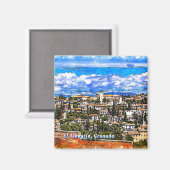 El Albazyn, Granada, Andalusia，スペイン。 マグネット (正面/裏面)