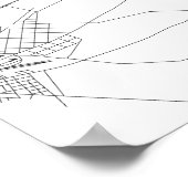 El Alto, Bolivia （黒いオンホワイト） ポスター (角)