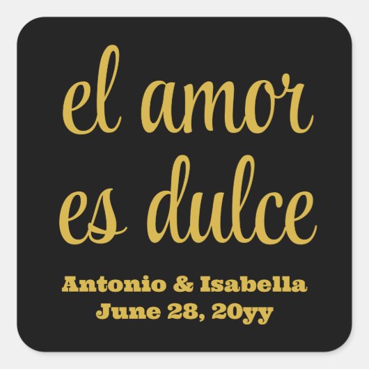 El amor es dulceウェディングレセプショントリートfor guest スクエアシール (正面)