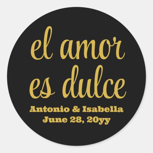 El amor es dulceウェディングレセプショントリートfor guest ラウンドシール (正面)