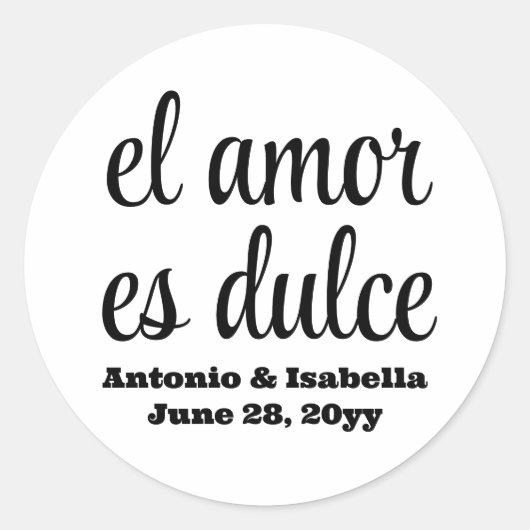 El amor es dulceウェディングレセプショントリートfor guest ラウンドシール (正面)