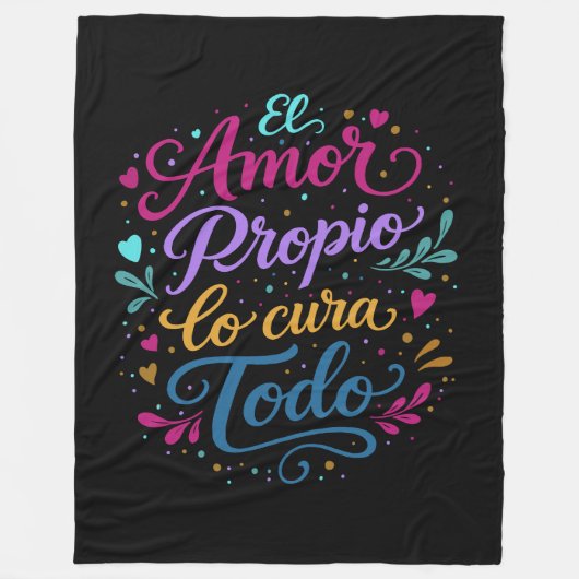El amor propio lo cura todo フリースブランケット (正面)