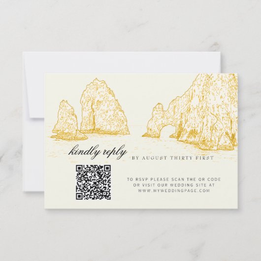 El Arco Cabo San Lucas Kindly Reply QR Code 出欠カード (正面)