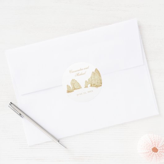 El Arco |  Cabo San Lucas MEXICO Welcome ラウンドシール (封筒)