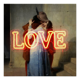 El Bacio リミックス - ネオン「LOVE」ウォールアート & グッズ ポスター