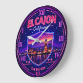 El Cajon California Valley Lights Neon ラージ壁時計 (傾斜)