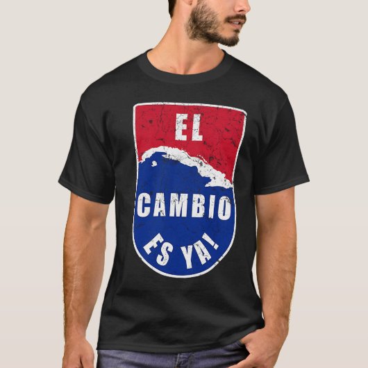 El Cambio es Ya Cuba Flag Map Tシャツ (正面)