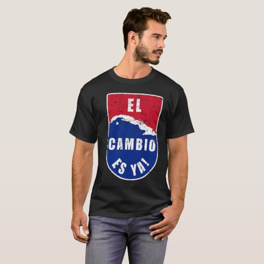 El Cambio es Ya Cuba Flag Map Tシャツ (正面フル)