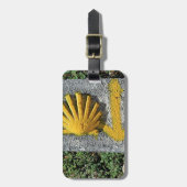 El Caminoの貝および矢は、スペイン署名します ラゲッジタグ (正面縦)