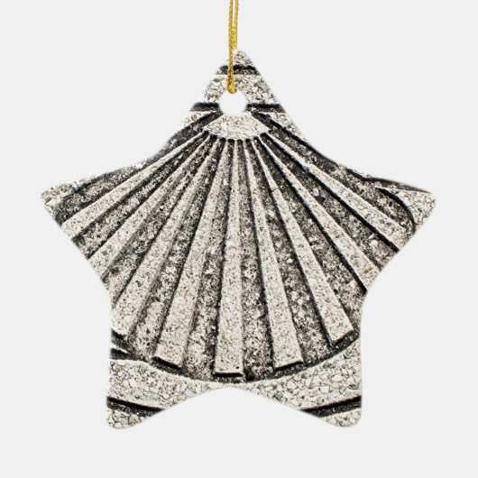 El Caminoの貝、舗装、スペイン セラミックオーナメント (正面)