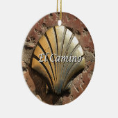 El Caminoの金ゴールドの貝、レオン(キャプション) セラミックオーナメント (右)