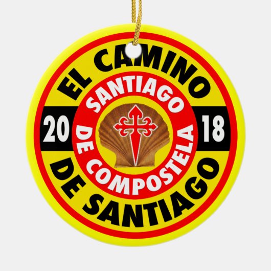 El Camino Deサンティアゴ2018年 セラミックオーナメント (正面)