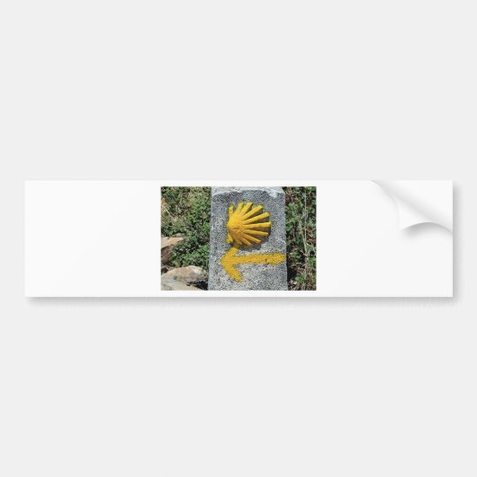 El Camino deサンティアゴ・デ・コンポステーラ、スペインの貝 バンパーステッカー (正面)