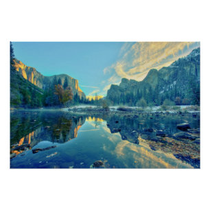 El Capitanおよび3人の兄弟の反射 ポスター