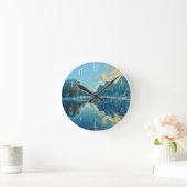 El Capitanおよび3人の兄弟の反射 ラウンド壁時計 (ホーム)