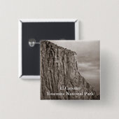 El Capitanヨセミテのセピア色 缶バッジ (正面&裏面)