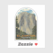 El Capitan, Yosemite，カリフォルニア州，ヴィンテージ シール (シート)