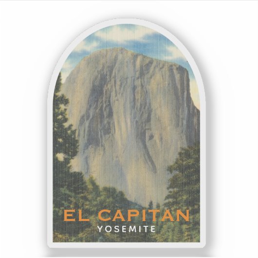 El Capitan, Yosemite，カリフォルニア州，ヴィンテージ シール (正面)