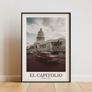 El Capitolio, Havana Cuba -ヴィンテージ・ウォール・アート ポスター