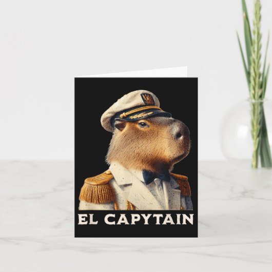 El Capytain Funny Capybara Boat Captain カード (正面)