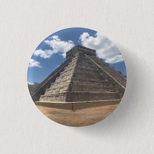 El Castillo – チチェンItza，メキシコ#3ボタン 缶バッジ (正面)