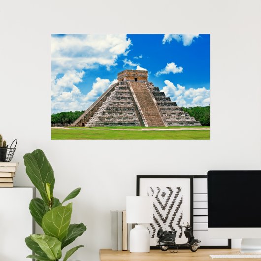El Castillo in Chichen-Itza ポスター (ホームオフィス)