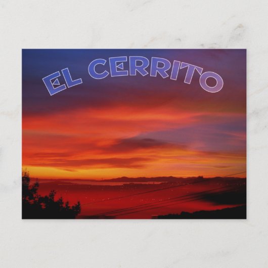 El Cerrito, Californiaの夕日 – ポストカード (正面)