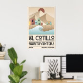 El Cotillo Surf Poster Travel Art with Wave ポスター (ホームオフィス)