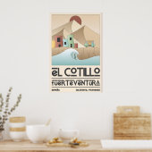 El Cotillo Surf Poster Travel Art with Wave ポスター (キッチン)