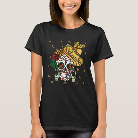 El Dia De Los Muertos Taco Tequila Shot Happy Cinc Tシャツ (正面)