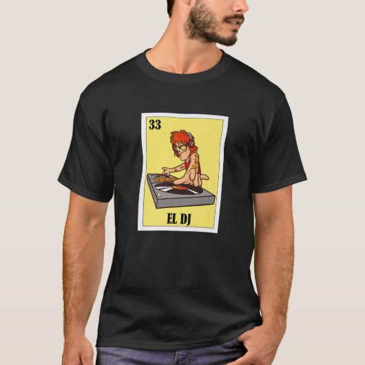 El Djメキシコ宝くじ,ビンゴカードゲーム Tシャツ (正面)