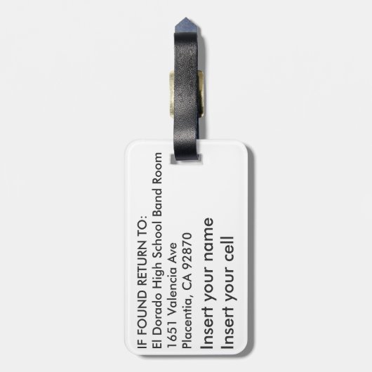 El Doradoバンドハワイ旅行の荷物のラベル ラゲッジタグ (裏面縦)
