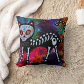 EL GATO CAT DIA DE LOS MUERTOS PILLOW クッション (ブランケット)