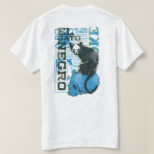 El Gato Negro Tシャツ – Cat クール Graphic Tee (デザイン裏面)