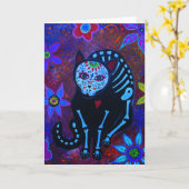 EL GATO VIII DIA DE LOS MUERTOS CAT カード (黄色い花)