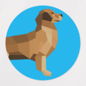 El golden retriever geométrico: nobleza y ternura  ラベル (デザイン2)