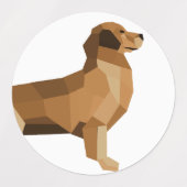 El golden retriever geométrico: nobleza y ternura  ラベル (デザイン1)