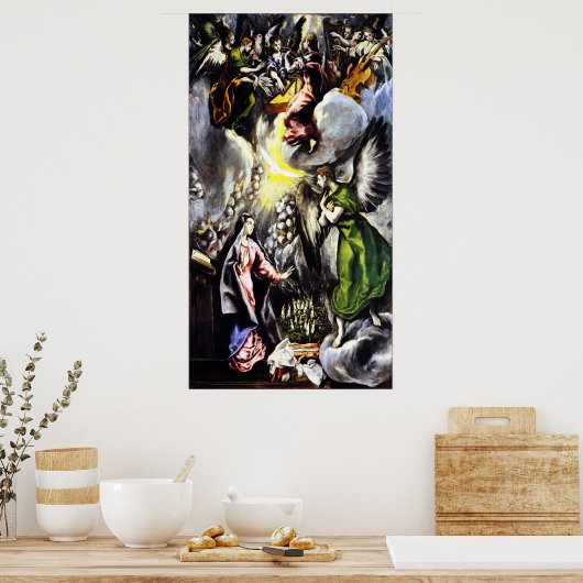 El Greco Annunciation Virgin Mary Poster ポスター (キッチン)