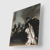 El Jaleo、1882年、John Singer Sargent著 スクエア壁時計 (傾斜)