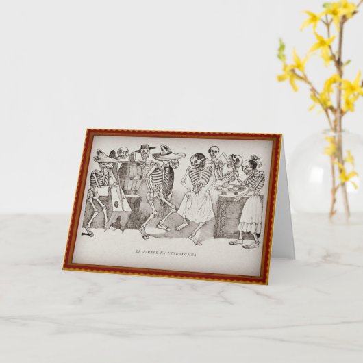 El Jarabe en Ultratumba Dia De Los Muertos Card カード (黄色い花)