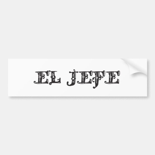 El Jefeのロゴのヴァケロスのカウボーイ バンパーステッカー (正面)