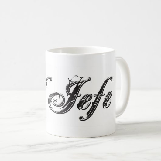 El JefeのロゴのEstiloのスタイル コーヒーマグカップ (正面右)