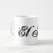 El JefeのロゴのEstiloのスタイル コーヒーマグカップ (正面左)