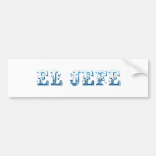 El JefeのロゴのFloreadoの青のazul バンパーステッカー