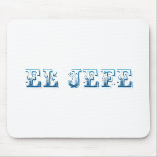 El JefeのロゴのFloreadoの青のazul マウスパッド