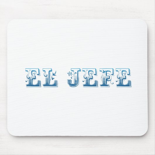 El JefeのロゴのFloreadoの青のazul マウスパッド (正面)