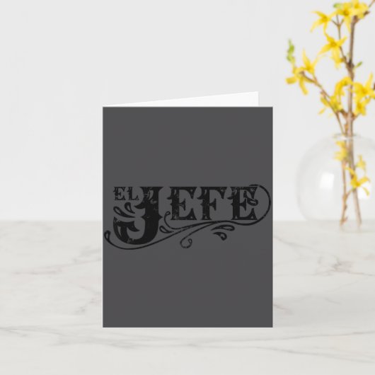 El Jefe The Boss In Spanish Funny Mexican Quote カード (黄色い花)