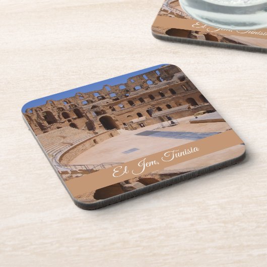 El Jem Gladiator Colosseum Tunisia Travel Souvenir コースター (左側)
