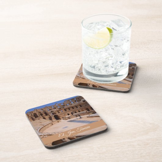 El Jem Gladiator Colosseum Tunisia Travel Souvenir コースター (右側)